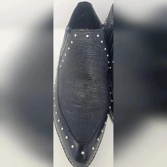 Crown Vintage Leather Studded Black Kavita Booties Size 6-NWOT - Picture 4 of 16